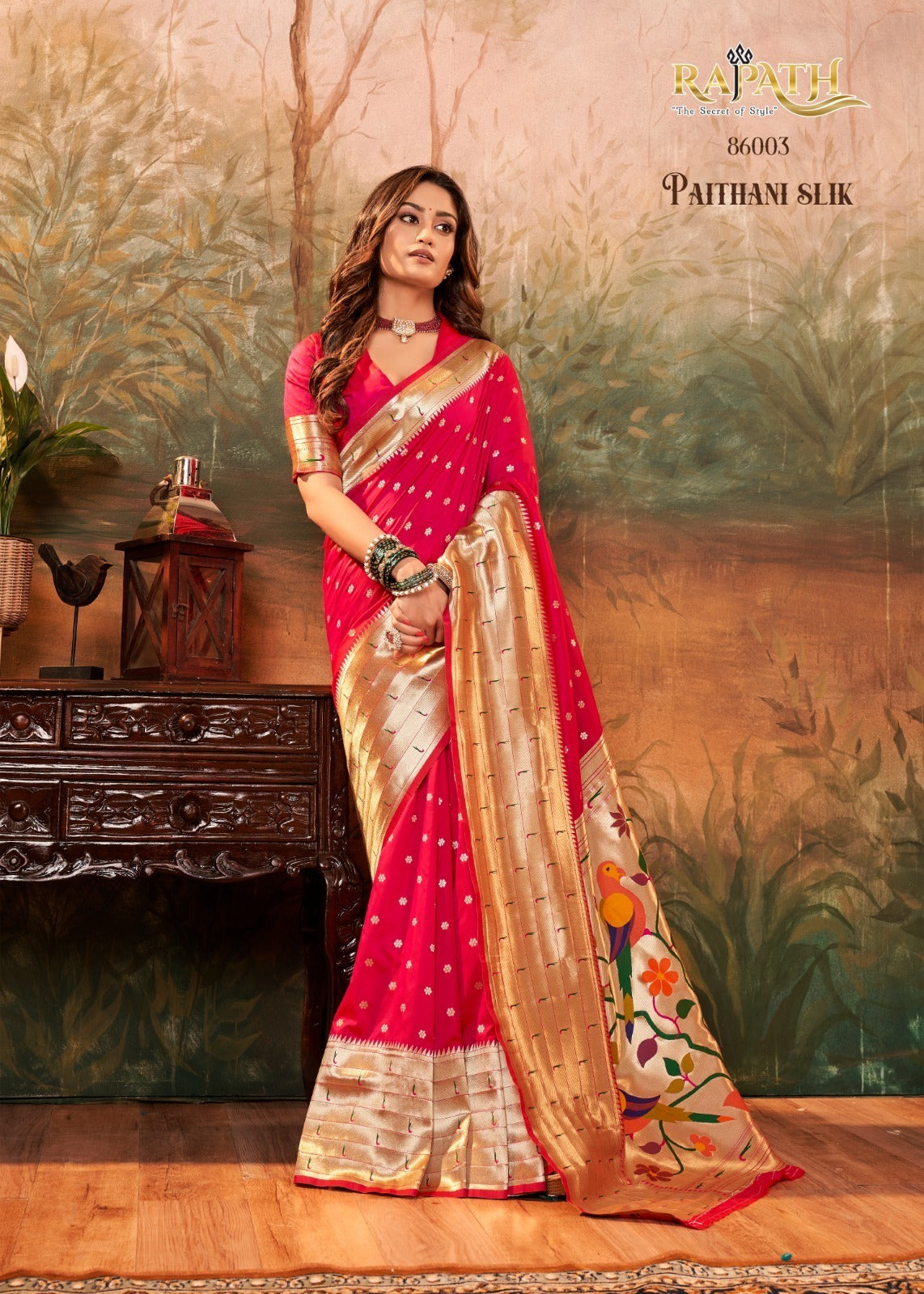 RajPath Pavitra Paithani Silk Saree Zari Weaving Set