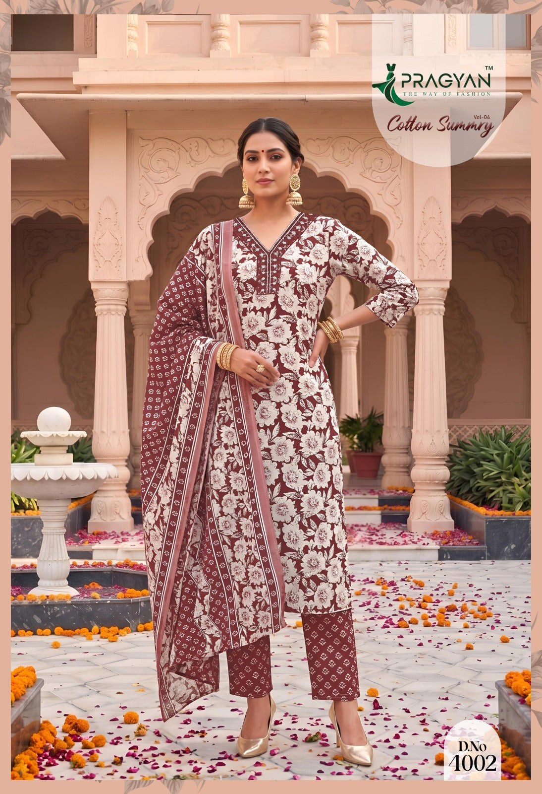 Pragyan Cotton Summry Vol 4 - Women 3PC Suit Set Daily Wear