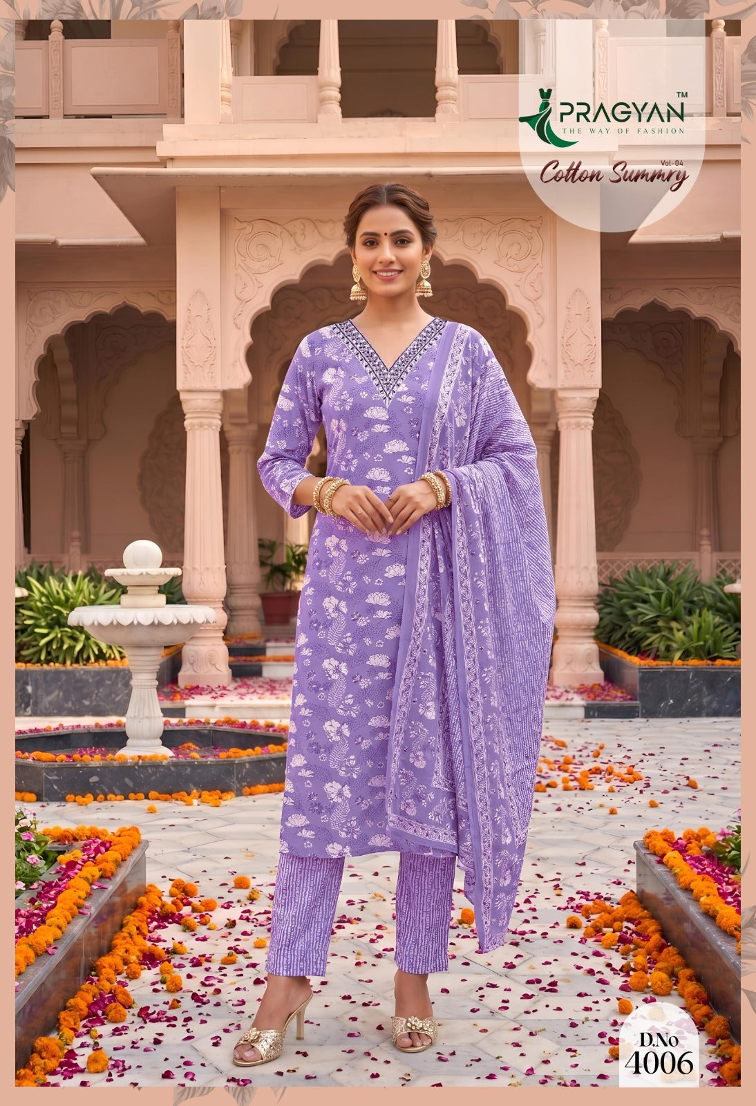 Pragyan Cotton Summry Vol 4 - Women 3PC Suit Set Daily Wear