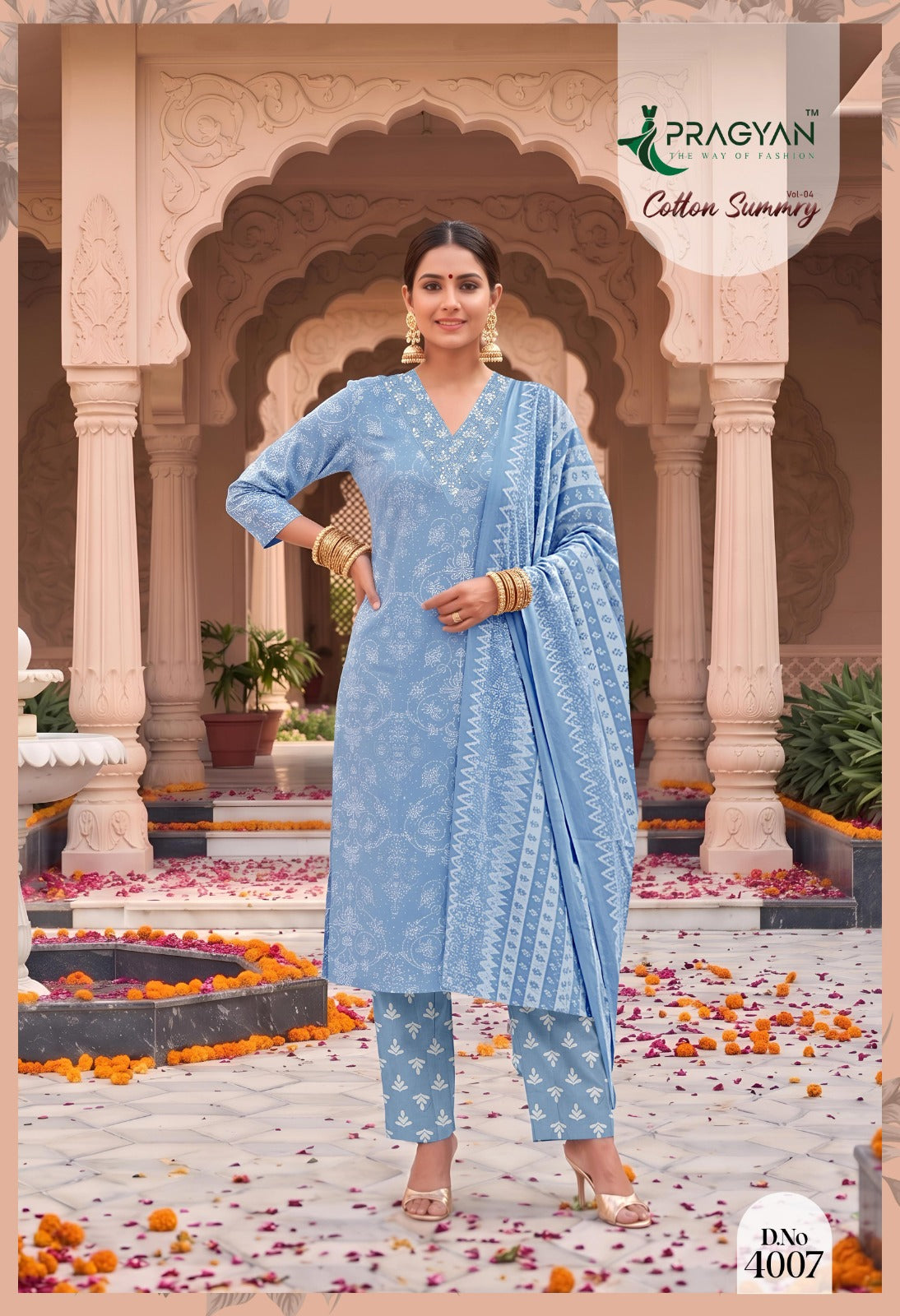 Pragyan Cotton Summry Vol 4 - Women 3PC Suit Set Daily Wear