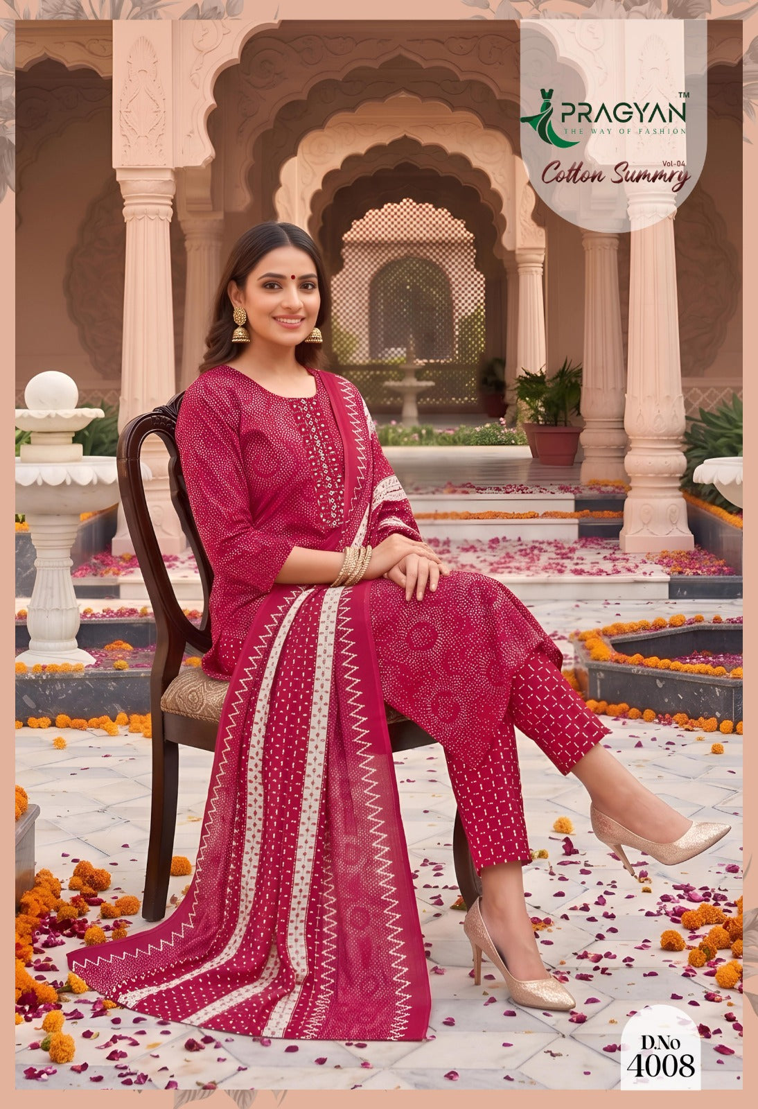 Pragyan Cotton Summry Vol 4 - Women 3PC Suit Set Daily Wear