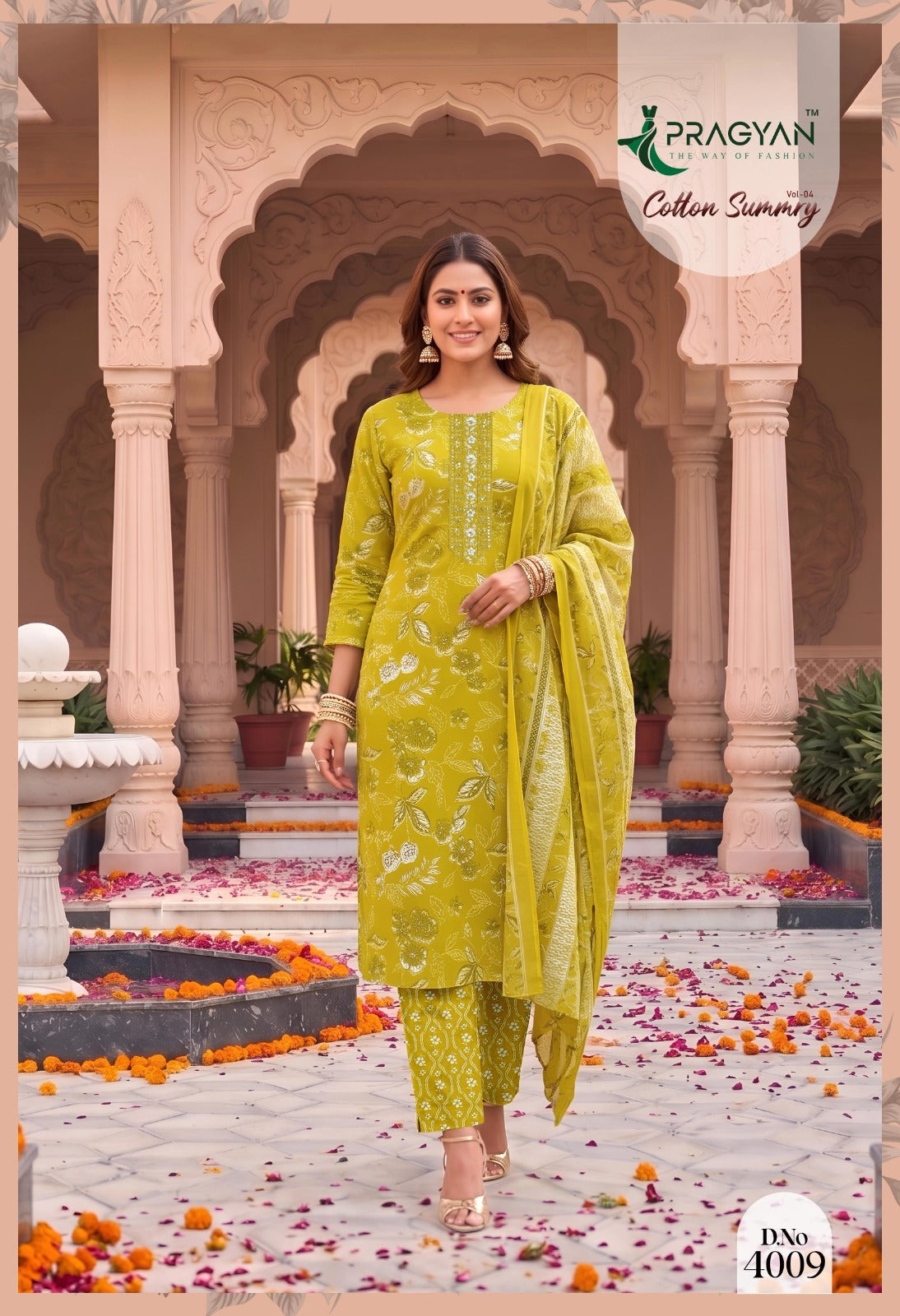 Pragyan Cotton Summry Vol 4 - Women 3PC Suit Set Daily Wear
