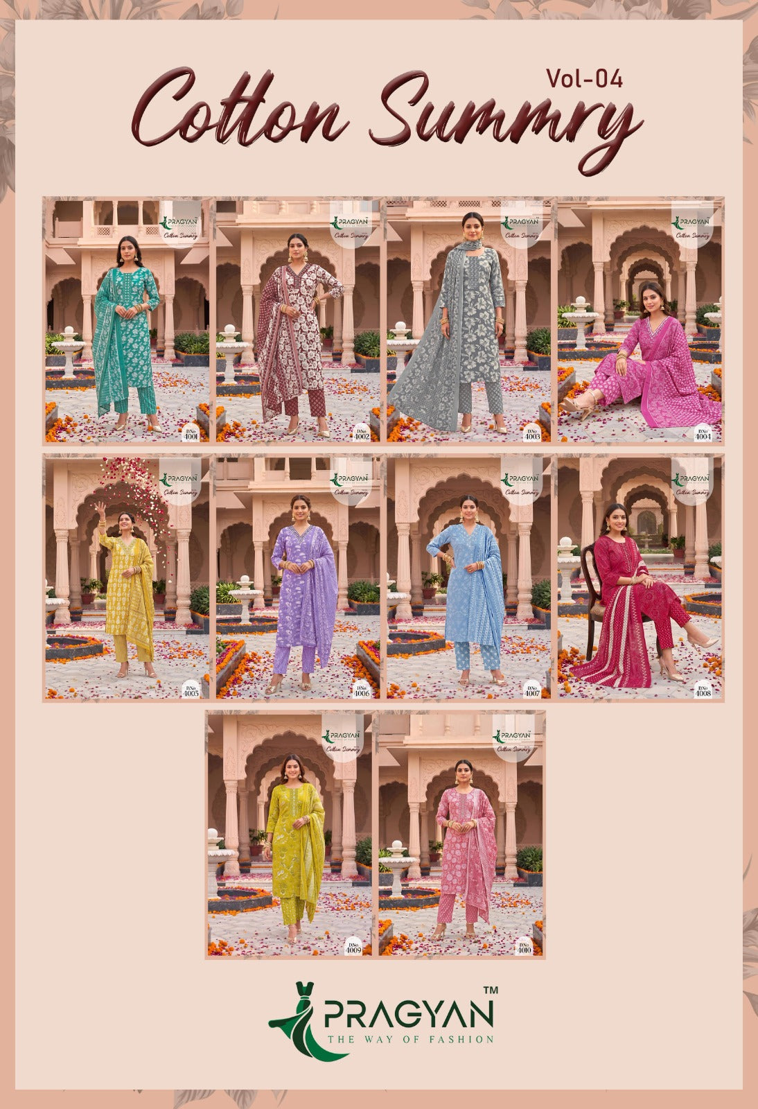 Pragyan Cotton Summry Vol 4 - Women 3PC Suit Set Daily Wear