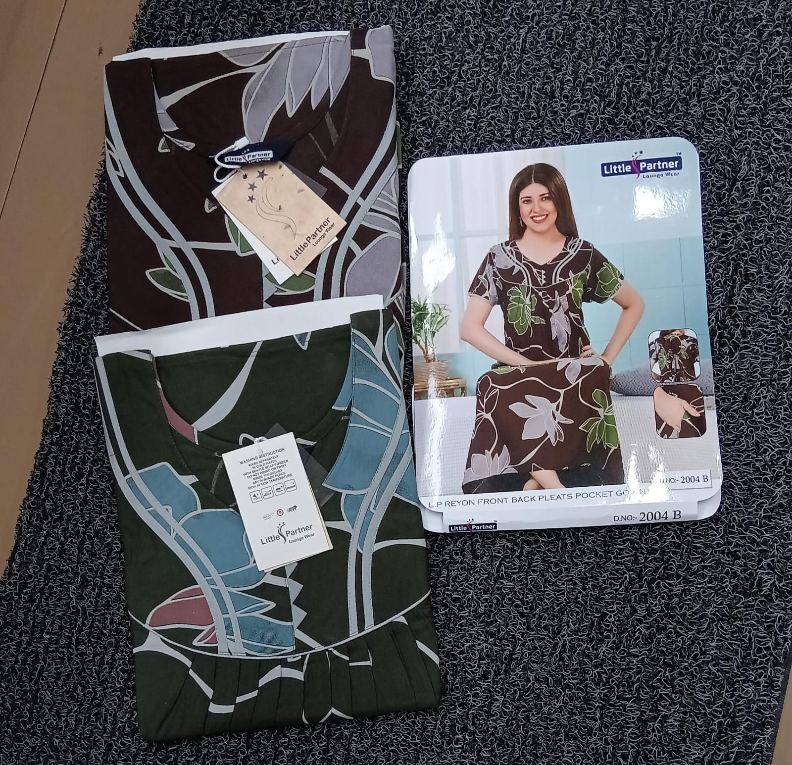Premium Rayon Printed Nighty – 2 Pcs Set