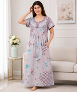 Premium Rayon Printed Nighty – 2 Pcs Set