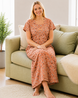 Premium Soft Cotton Printed Nighty - 4 Pcs Set