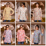 Women Printed Cotton Short Kurti - Isabel Collection - Daily Wear - M.R. Saree Emporium