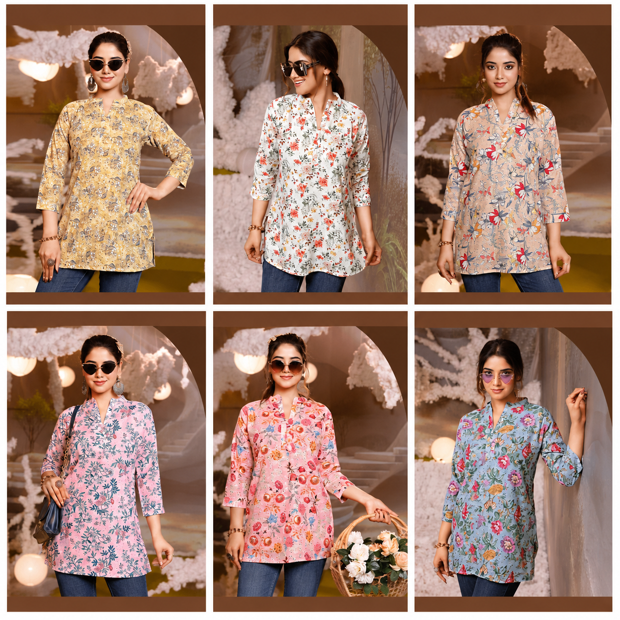 Women Printed Cotton Short Kurti - Isabel Collection - Daily Wear - M.R. Saree Emporium