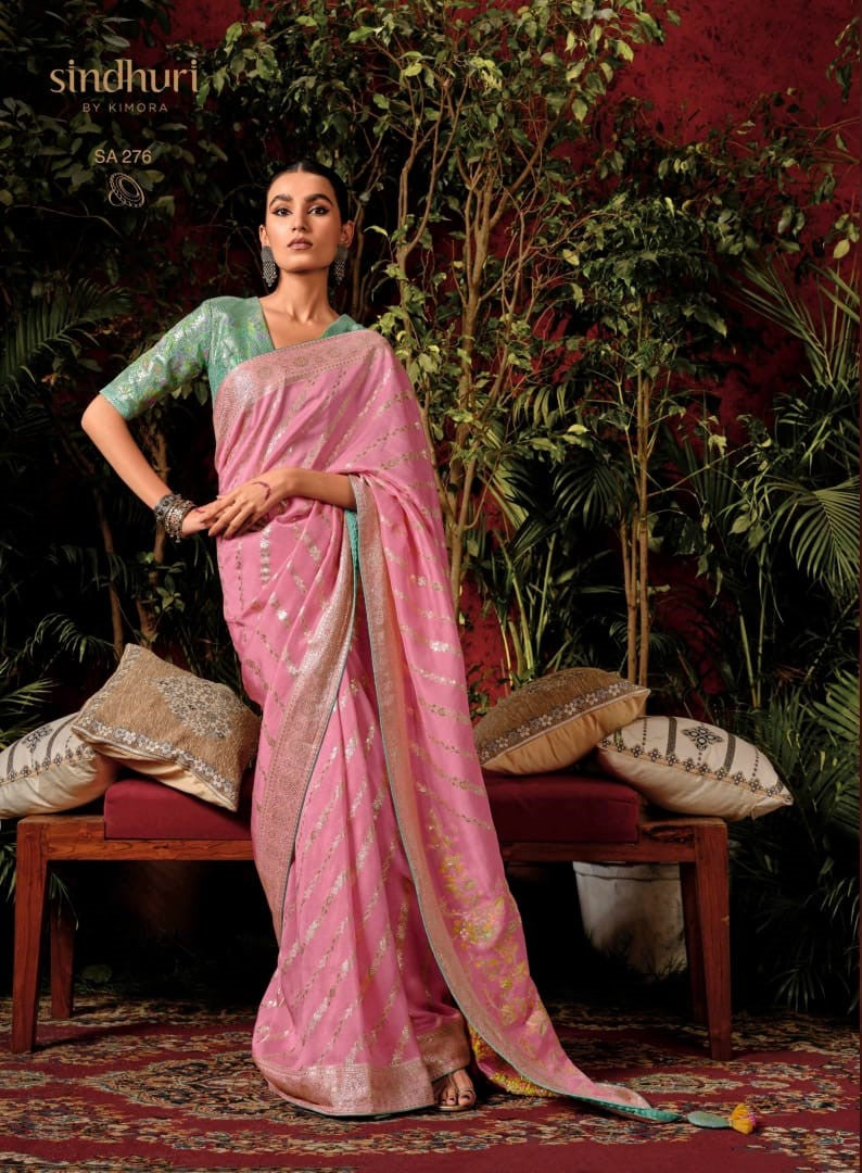 Pure Viscose Dola Silk Saree with Rich Zari Weaving Designer Pallu & Border