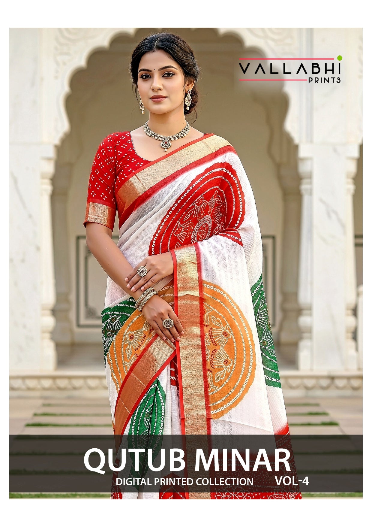 Vallabhi Prints Qutub Minar Vol 4 Digital Printed Saree - M.R. Saree Emporium