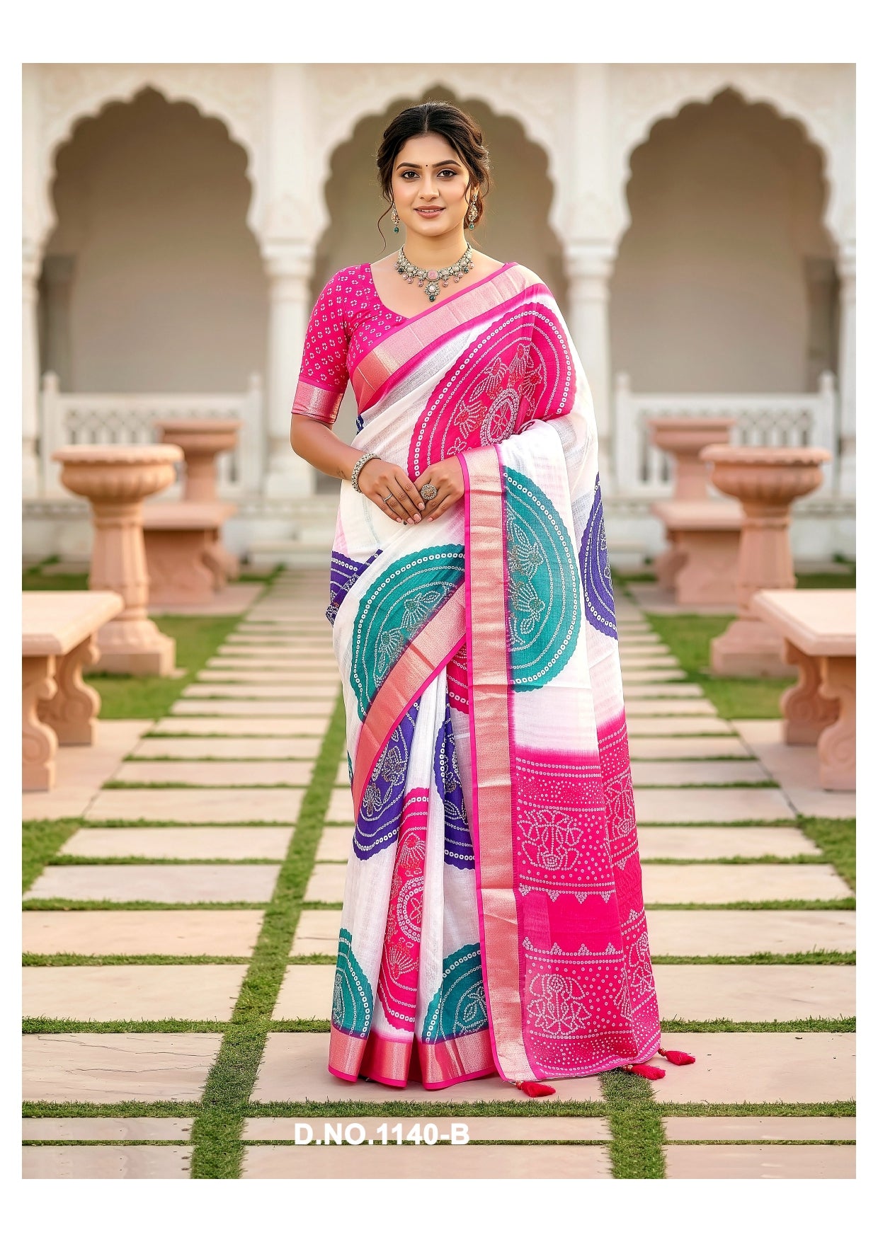 Vallabhi Prints Qutub Minar Vol 4 Digital Printed Saree - M.R. Saree Emporium