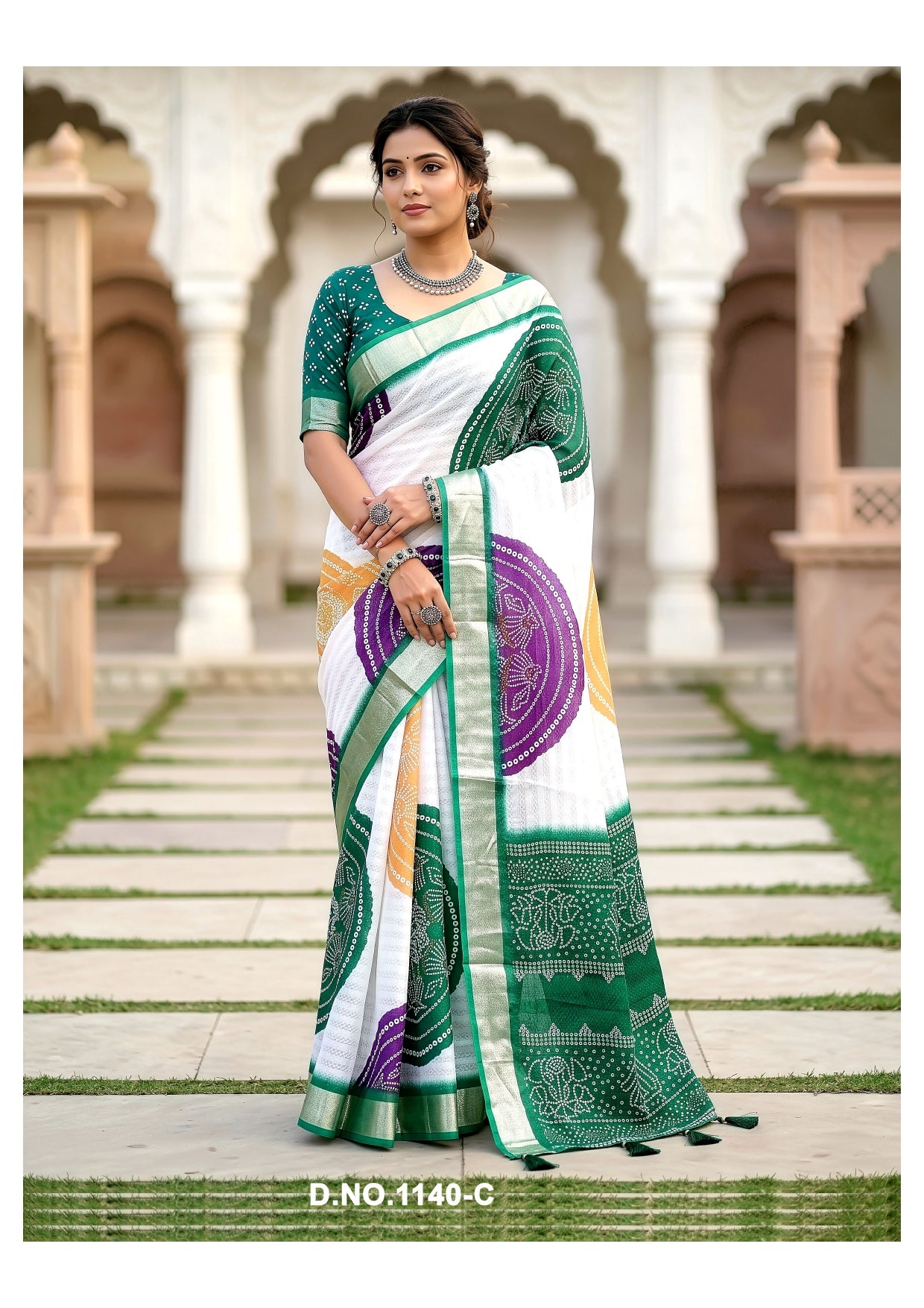 Vallabhi Prints Qutub Minar Vol 4 Digital Printed Saree - M.R. Saree Emporium