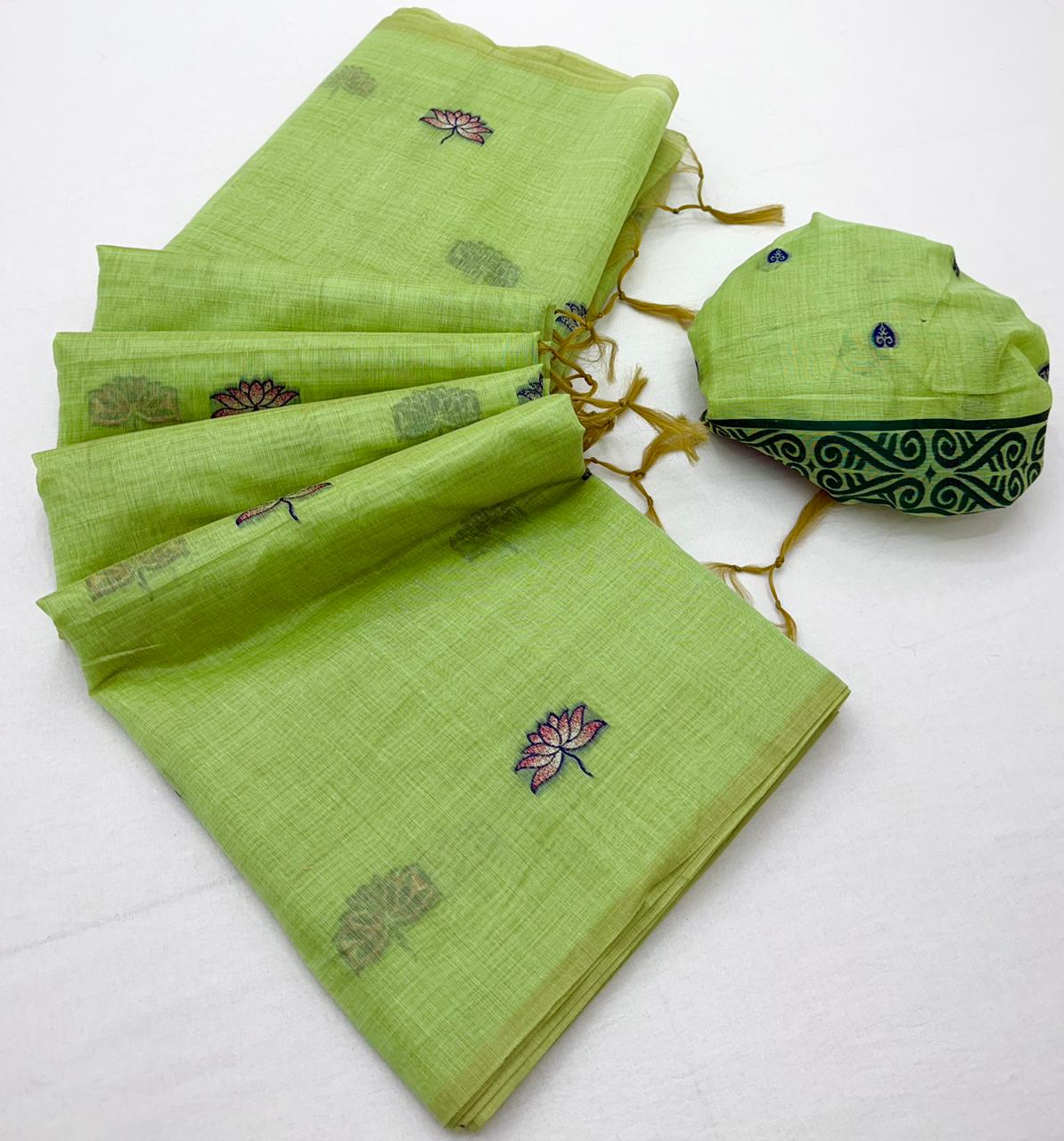 RajMata Tapti Cotton Jamdani Saree Set Wholesale