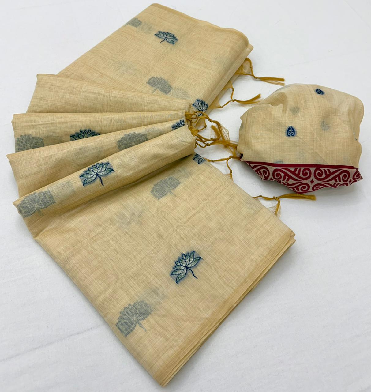 RajMata Tapti Cotton Jamdani Saree Set Wholesale