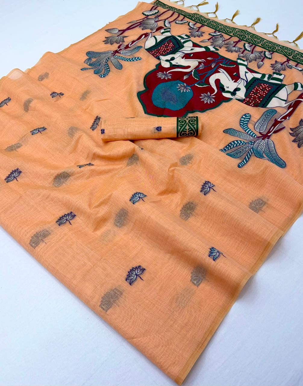 RajMata Tapti Cotton Jamdani Saree Set Wholesale