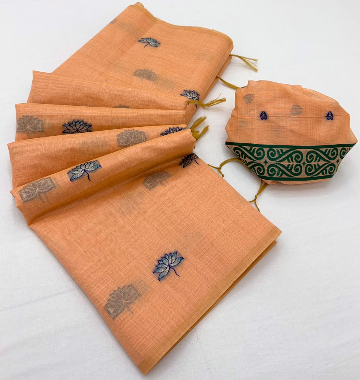 RajMata Tapti Cotton Jamdani Saree Set Wholesale
