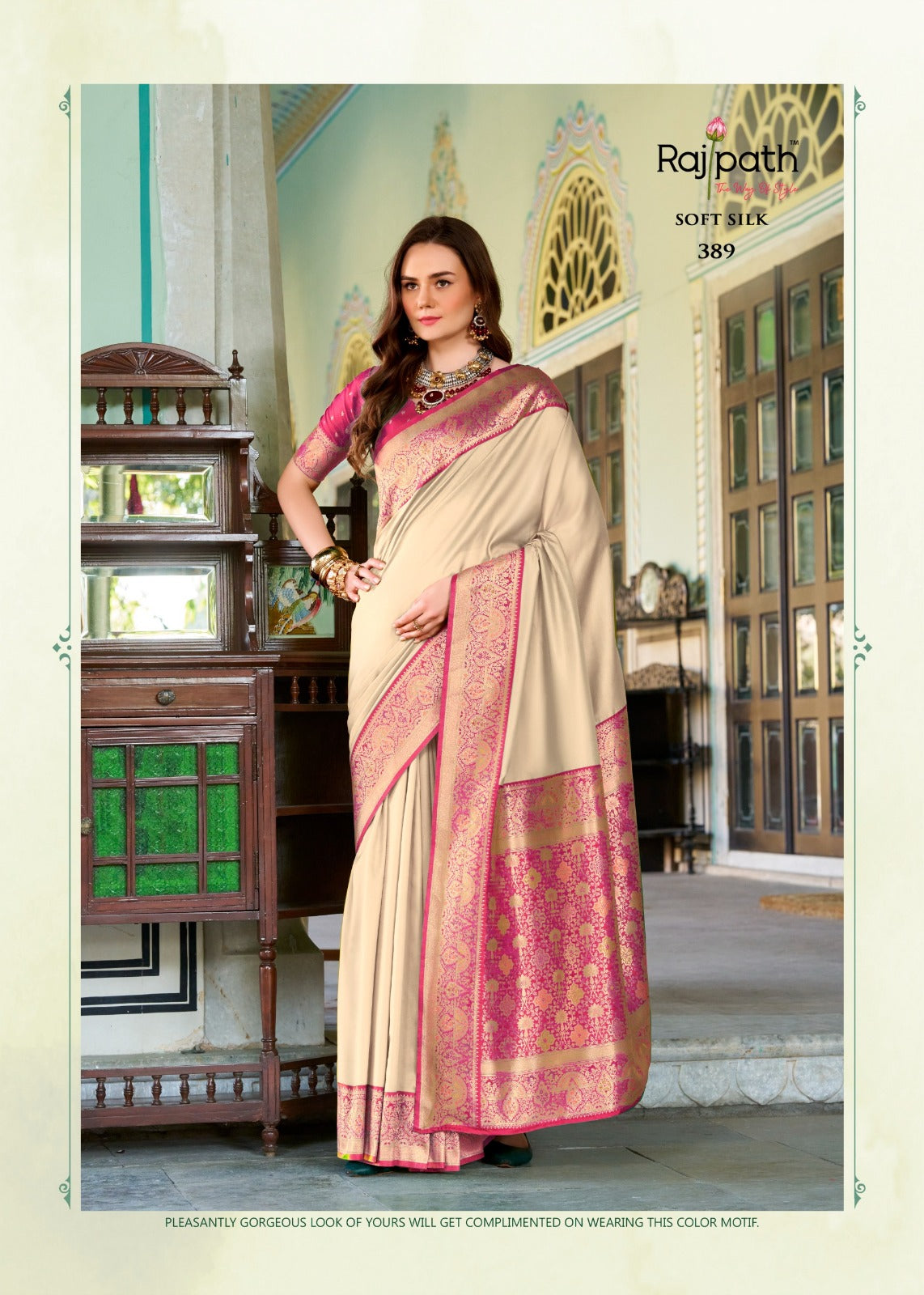 RajPath Chandan Silk Pure Soft Silk Saree 8 Pcs
