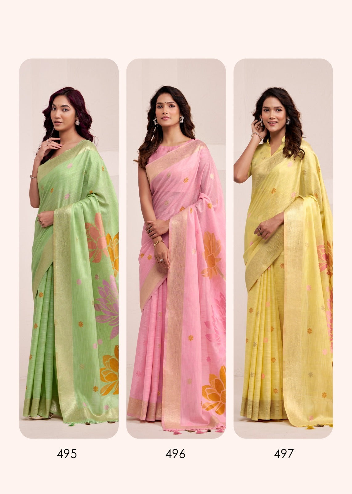RajPath Dinamic Silk Saree Wholesale 6 Pcs Set