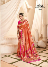 RajPath Fabrics Mangalya Silk Paithani Tissue Silk Saree - Wedding Collection