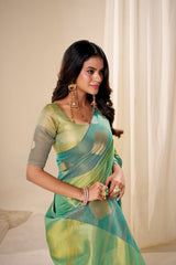 RajPath Fabrics Sunlight Handloom Tissue Soft Silk Saree - 6 Pcs Set