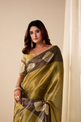 RajPath Fabrics Sunlight Handloom Tissue Soft Silk Saree - 6 Pcs Set