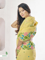 RajPath Gulabi Silk Linen Saree 6 Pcs Set
