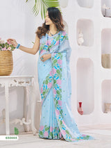 RajPath Gulabi Silk Linen Saree 6 Pcs Set