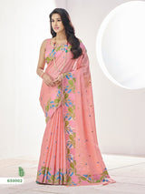 RajPath Gulabi Silk Linen Saree 6 Pcs Set