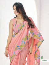 RajPath Gulabi Silk Linen Saree 6 Pcs Set
