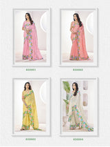RajPath Gulabi Silk Linen Saree 6 Pcs Set