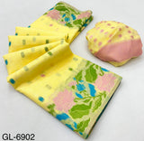 Rajpath Gulabi Silk Linen Saree - Soft Lightweight Floral Printed Saree with Blouse - Summer Collection by M.R. Saree Emporium