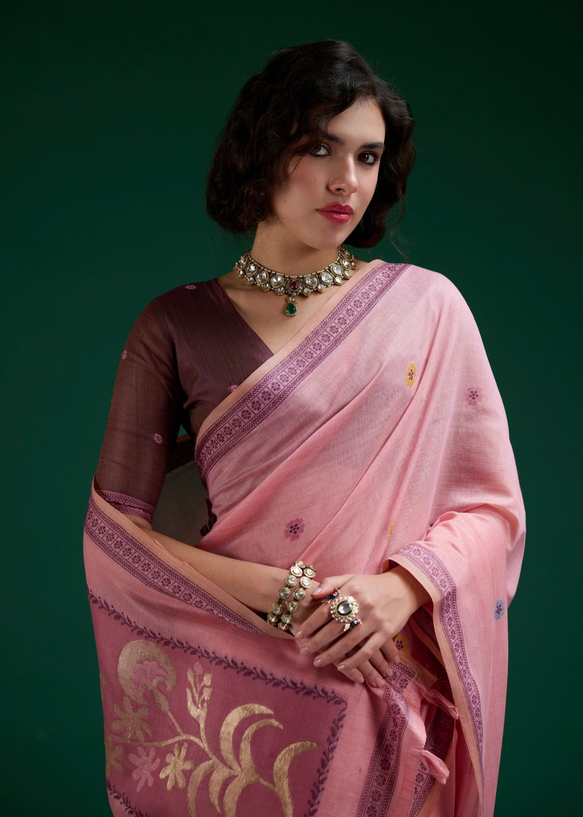 RajPath Jamdani Cotton Vol-2 Saree - 6 Pcs Set