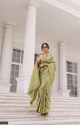 Premium Kuraa Silk Designer Saree with Running Blouse Piece