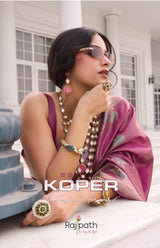 RajPath Koper Silk Kuraa Silk Designer Saree - 5 Pcs Wholesale Set