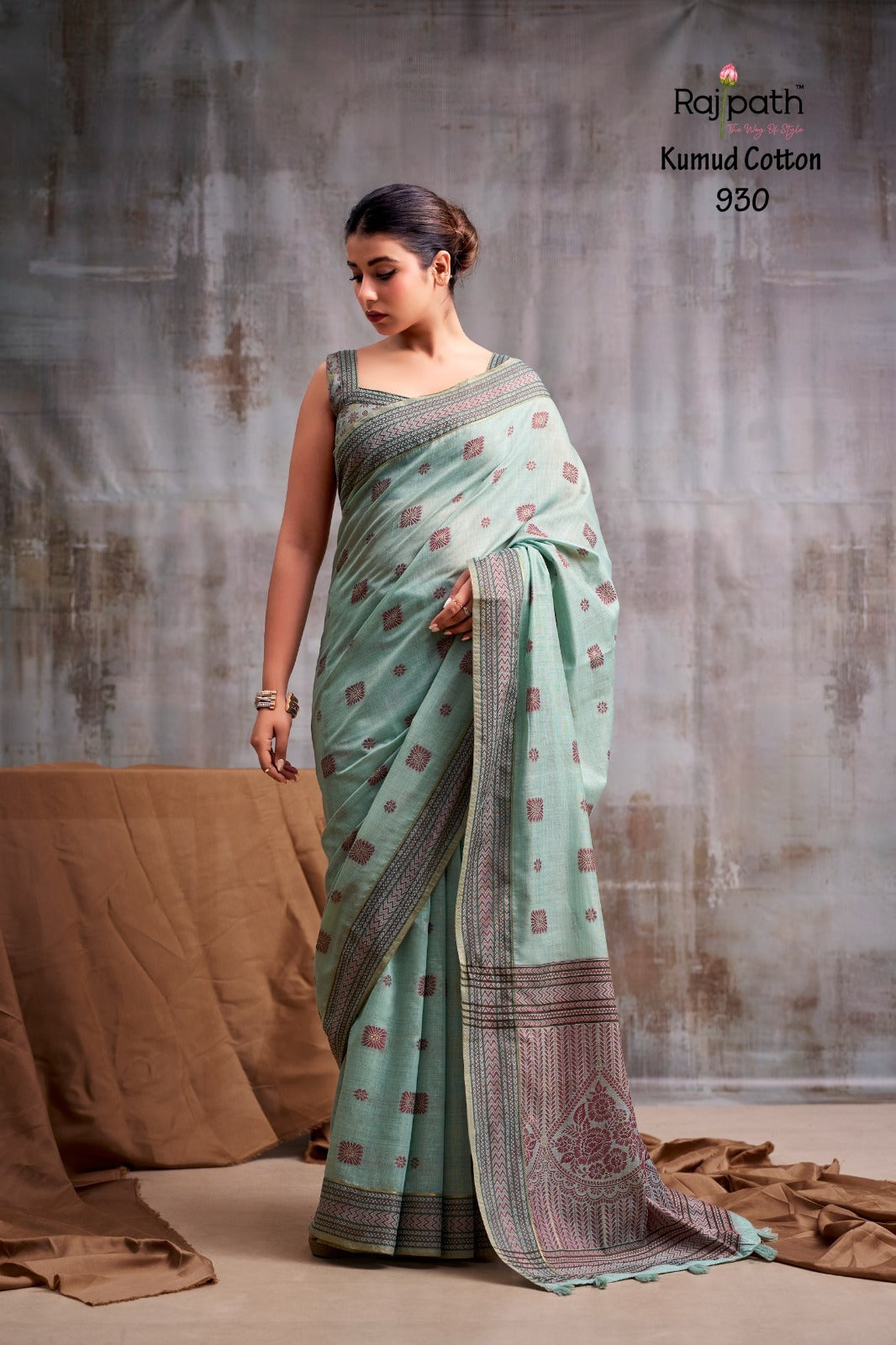 RajPath Kumud Modal Cotton Saree Set - 6 Pcs Designer Soft Cotton Collection