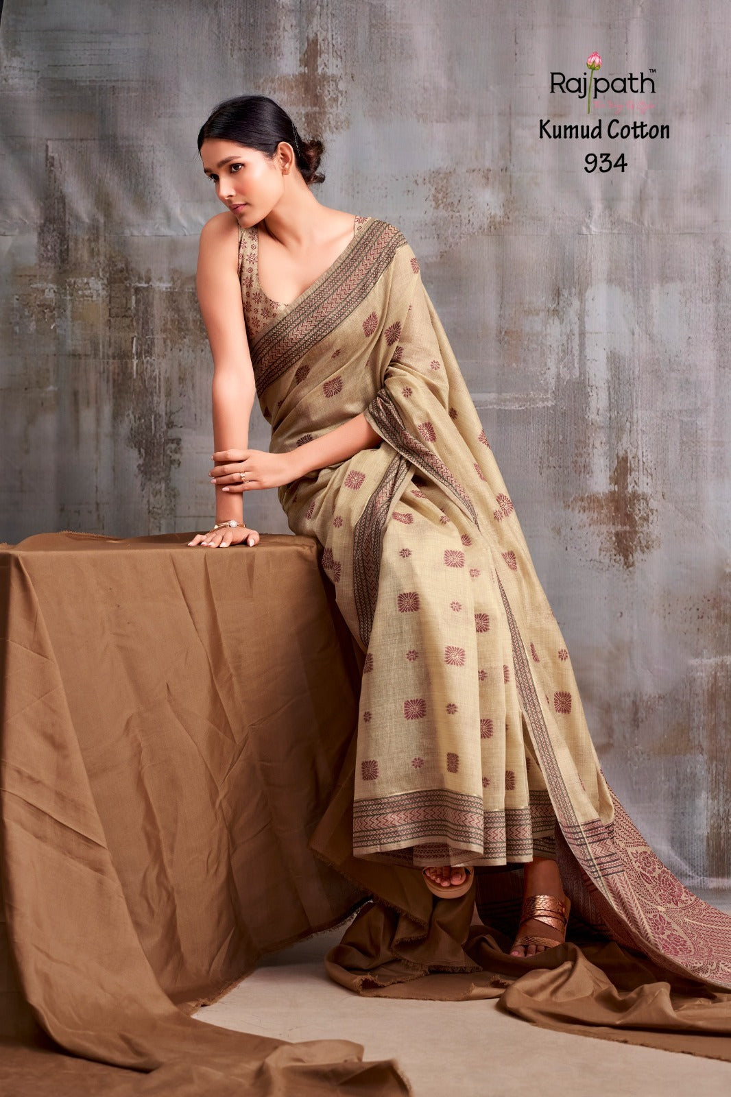 RajPath Kumud Modal Cotton Saree Set - 6 Pcs Designer Soft Cotton Collection
