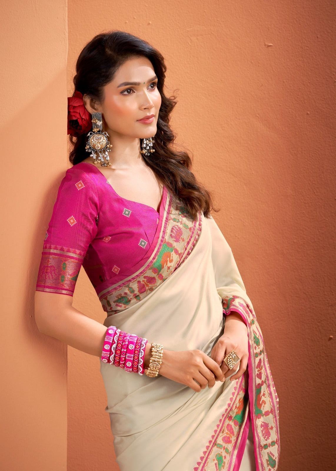 RajPath Vrundavn Patola Silk Saree Set Wholesale