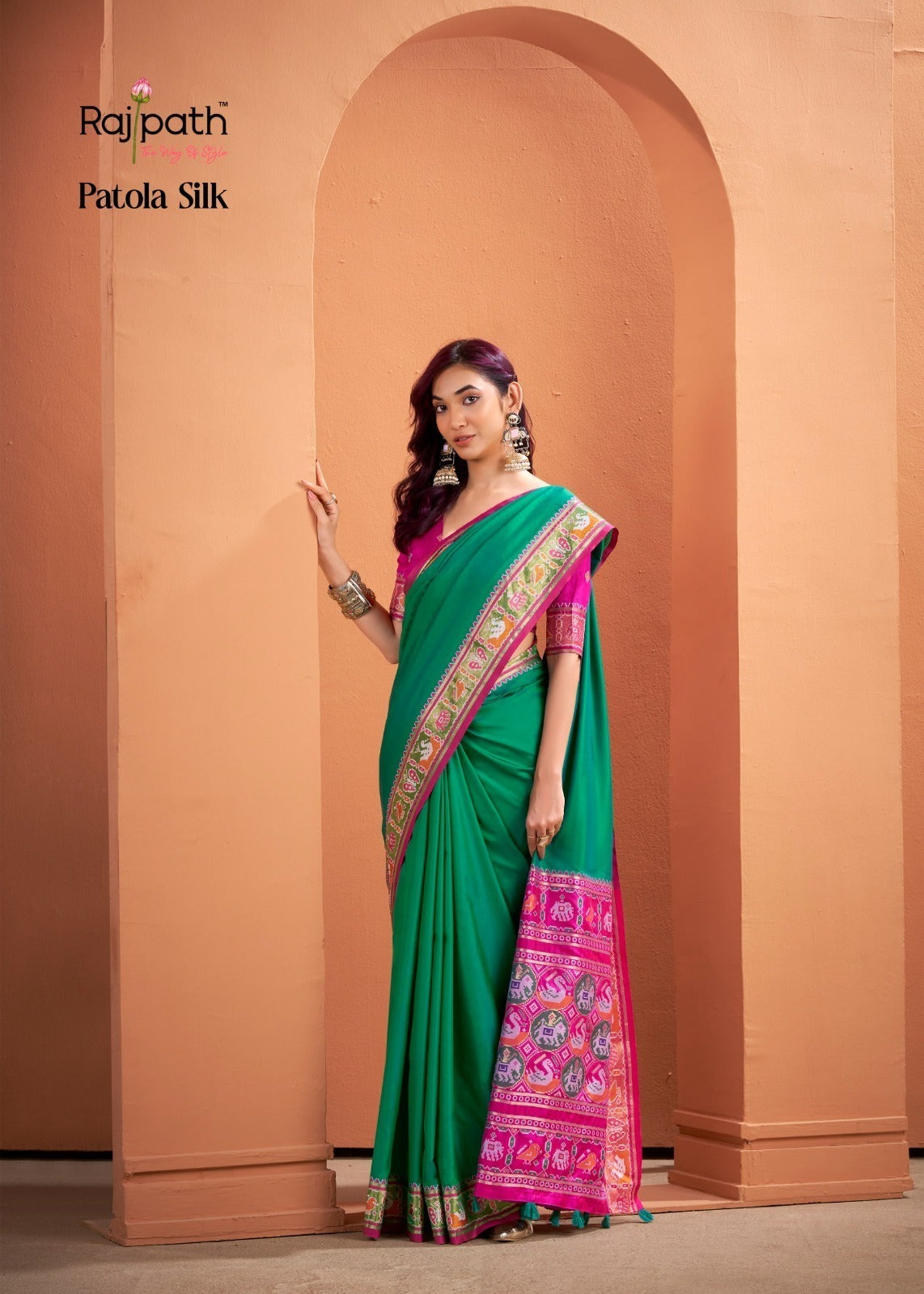 RajPath Vrundavn Patola Silk Saree Set Wholesale