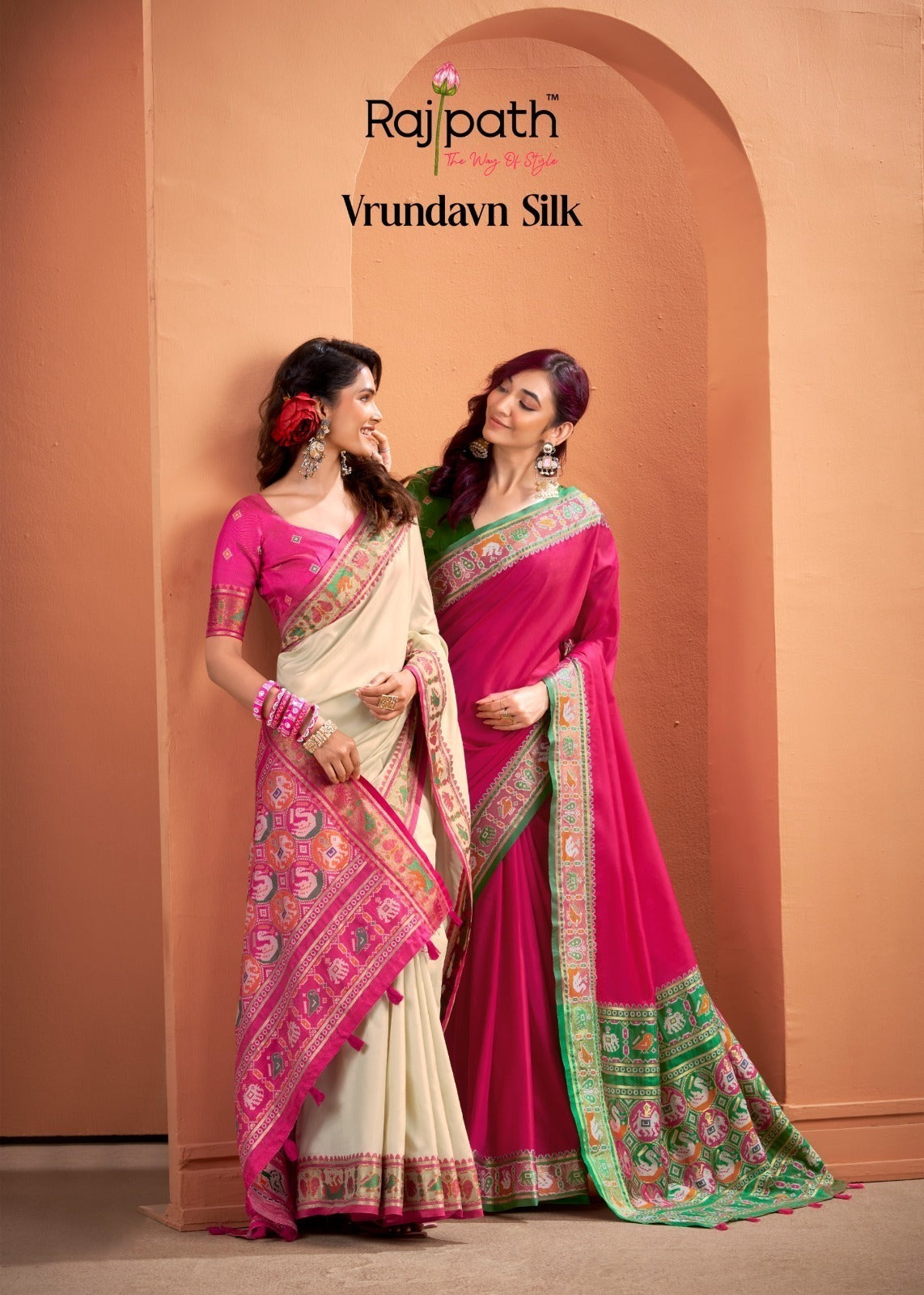 RajPath Vrundavn Patola Silk Saree Set Wholesale