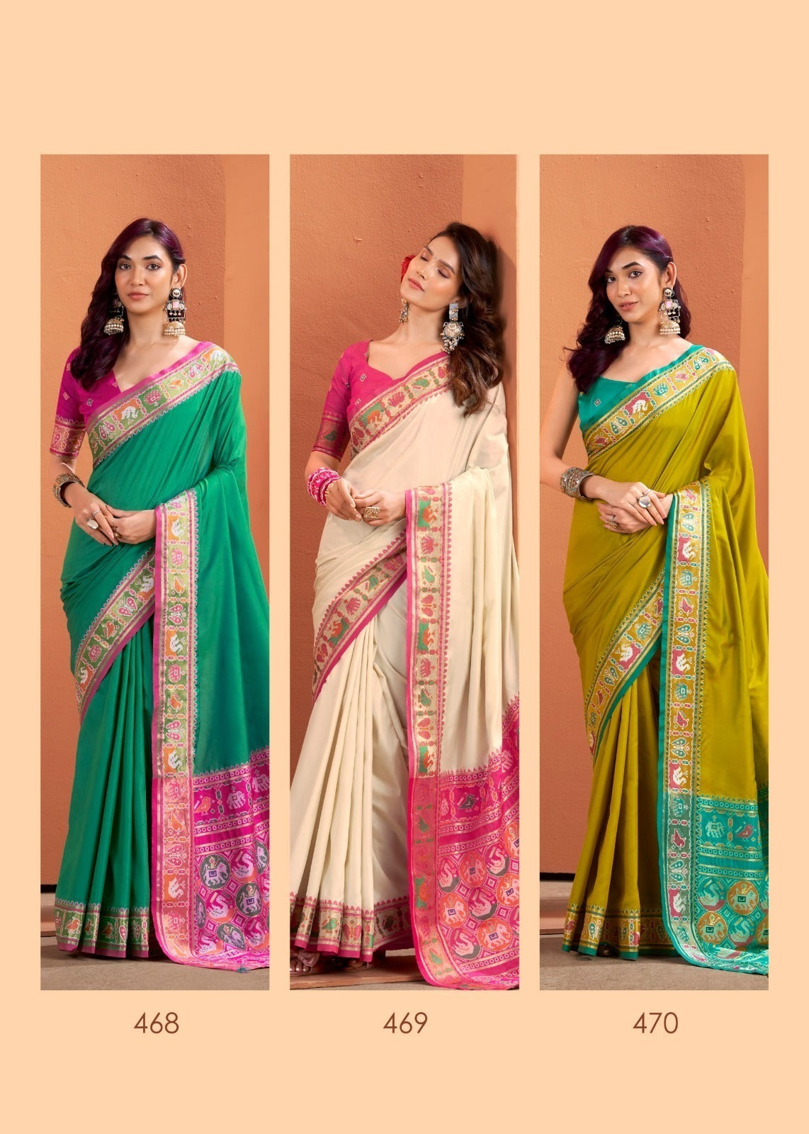 RajPath Vrundavn Patola Silk Saree Set Wholesale