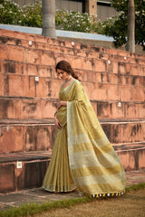 RajYog Abhirupi Soft Linen Silk Saree - Khadi Design Premium Collection - M.R. Saree Emporium