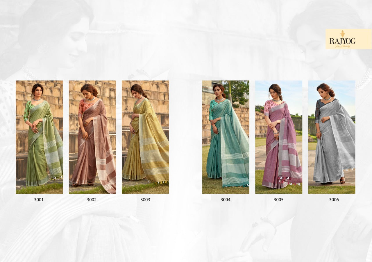 RajYog Abhirupi Soft Linen Silk Saree - Khadi Design Premium Collection - M.R. Saree Emporium