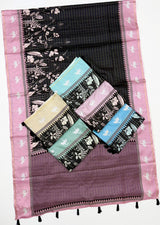 RajYog Charvi Tusser Soft Tusser Saree with Bentex Border - 6 Pcs Set - Wholesale