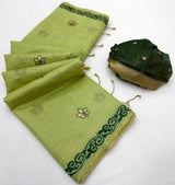 RajYog Hansini Soft Chanderi Silk Saree - Madhubani Print - 6 Pcs Set