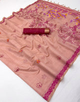 RajYog Hansini Soft Chanderi Silk Saree - Madhubani Print - 6 Pcs Set