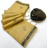 RajYog Hansini Soft Chanderi Silk Saree - Madhubani Print - 6 Pcs Set