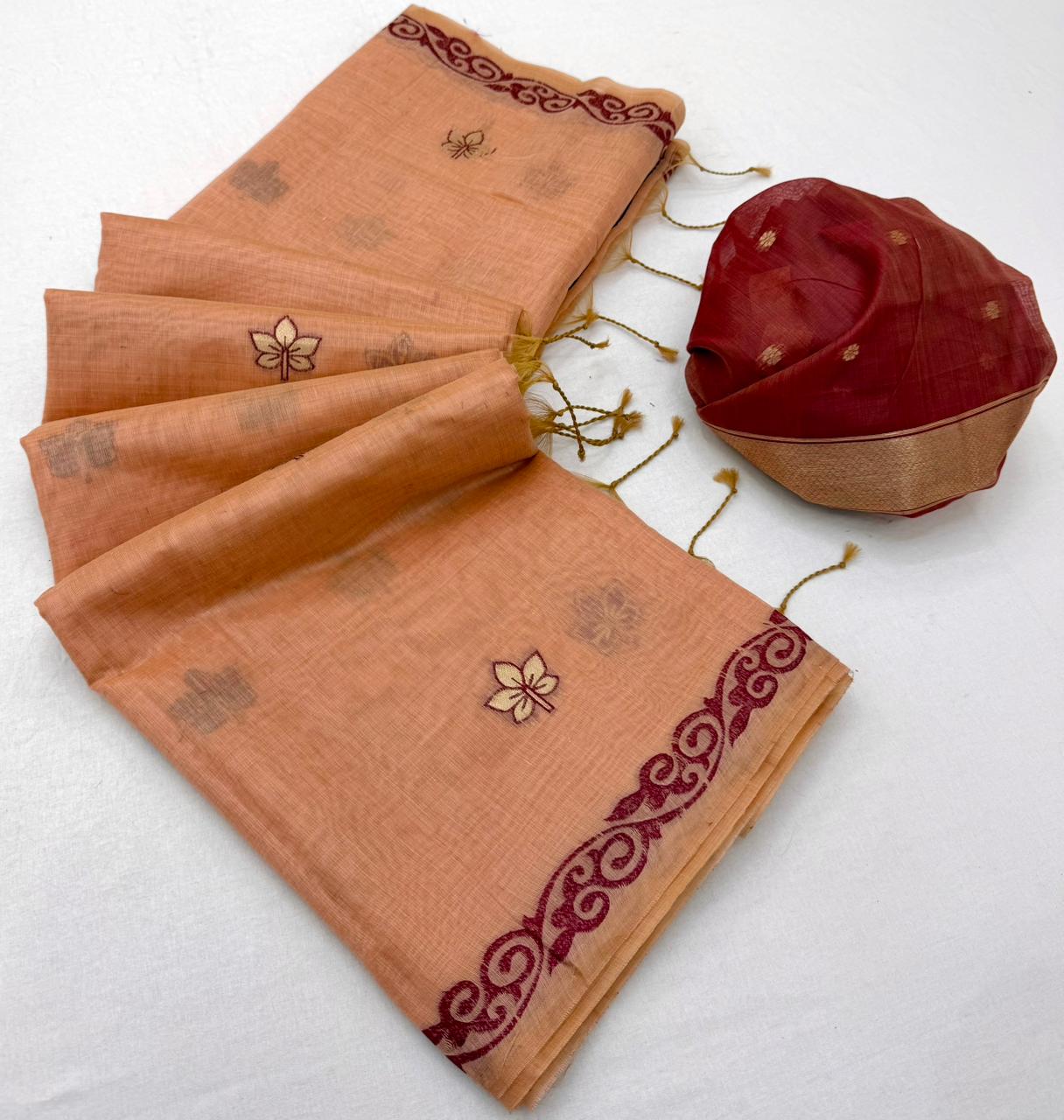 RajYog Hansini Soft Chanderi Silk Saree - Madhubani Print - 6 Pcs Set