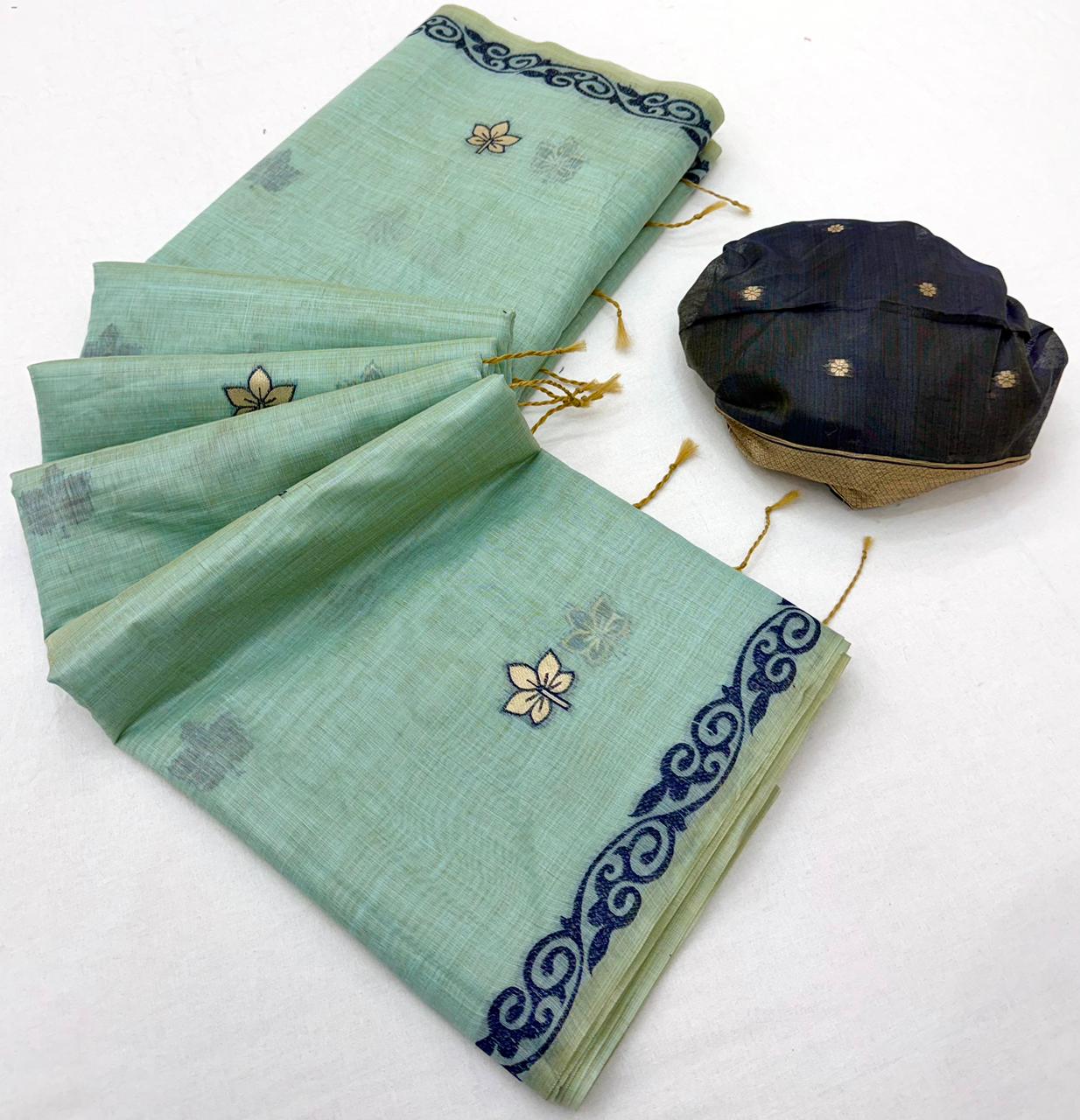 RajYog Hansini Soft Chanderi Silk Saree - Madhubani Print - 6 Pcs Set