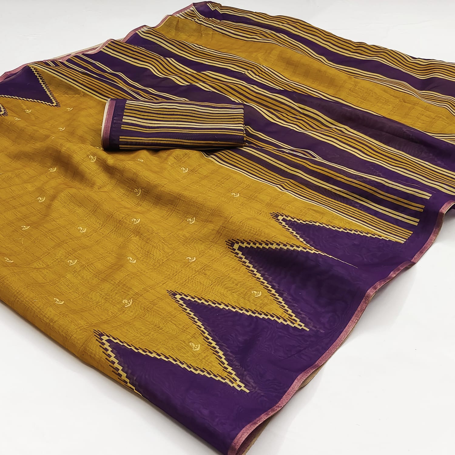 RajYog Kalamkari Chanderi Linen Saree - Weaving Border - Kazari Series - M.R. Saree Emporium