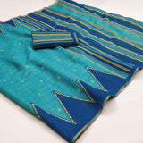 RajYog Kalamkari Chanderi Linen Saree - Weaving Border - Kazari Series - M.R. Saree Emporium